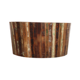 SALVAGE Reclaimed Recycled boat wood Coffee Table Brown 90x90x45cm